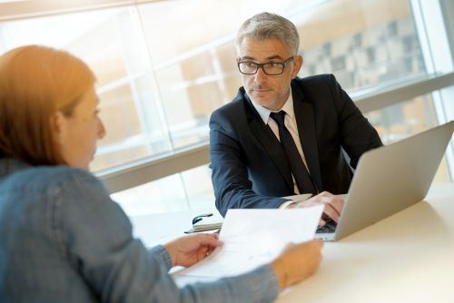 Woman and Man in a Meeting